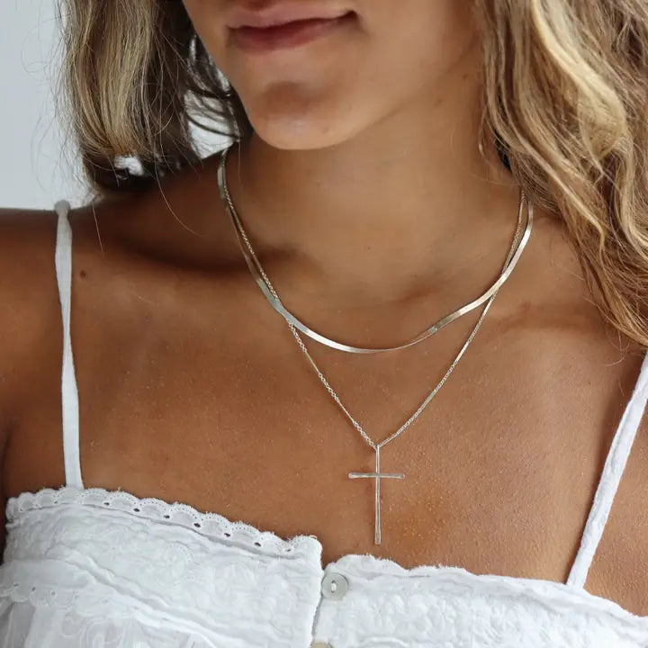 Grace Cross Necklace in 14k Gold Fill or Sterling Silver