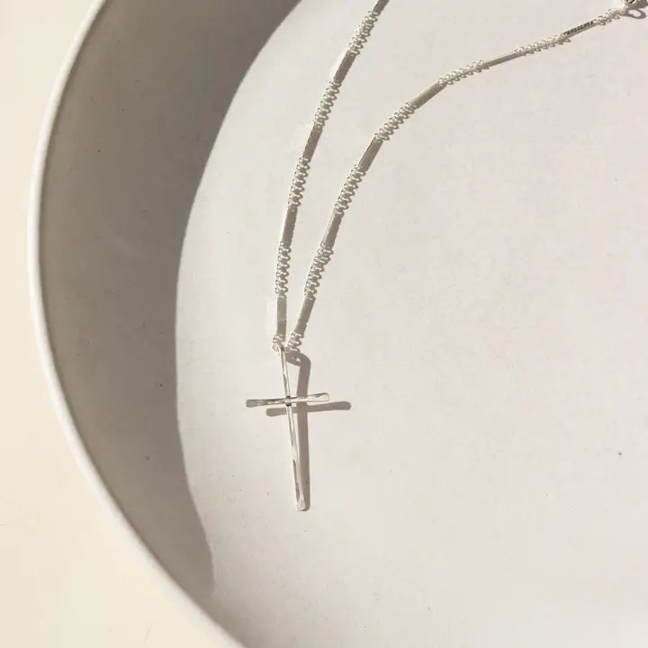 Grace Cross Necklace in 14k Gold Fill or Sterling Silver