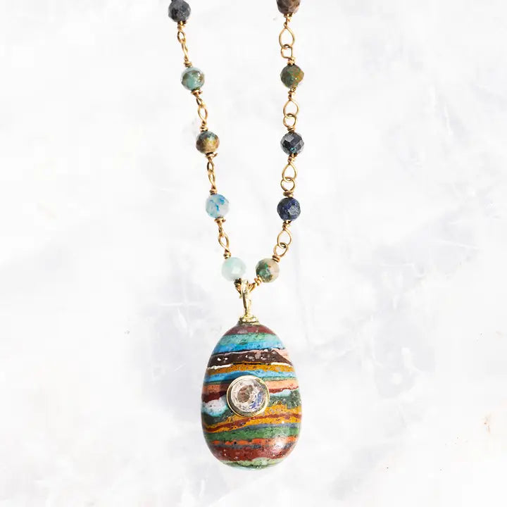 Tiny Amulet Necklace- Rainbow
