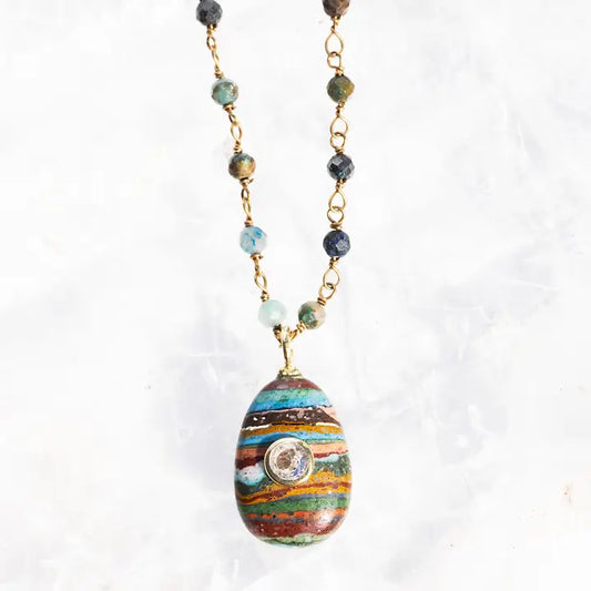 Tiny Amulet Necklace- Rainbow