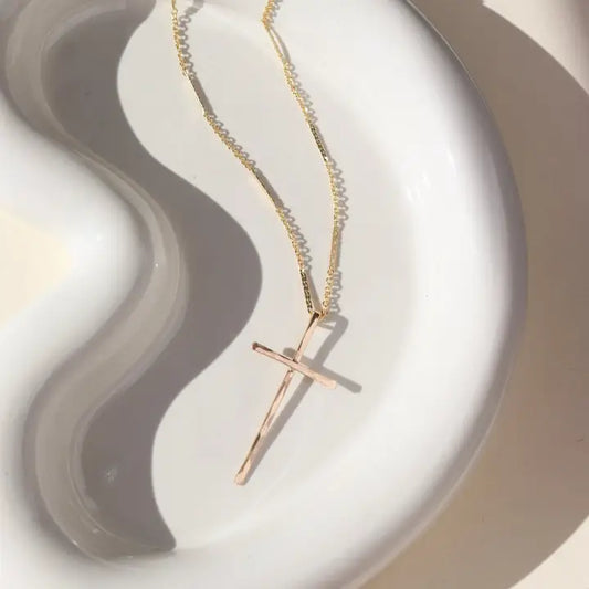 Grace Cross Necklace in 14k Gold Fill or Sterling Silver