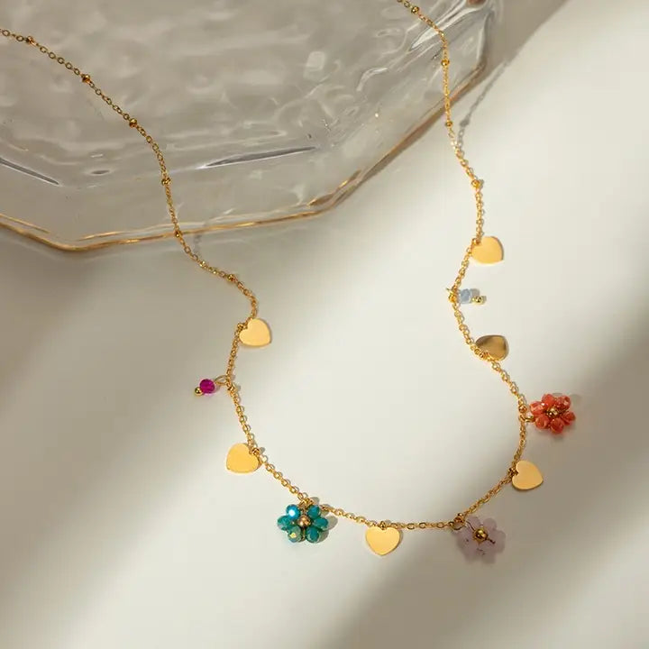 18K Stainless Steel Tarnish Free Seedbead Necklace |