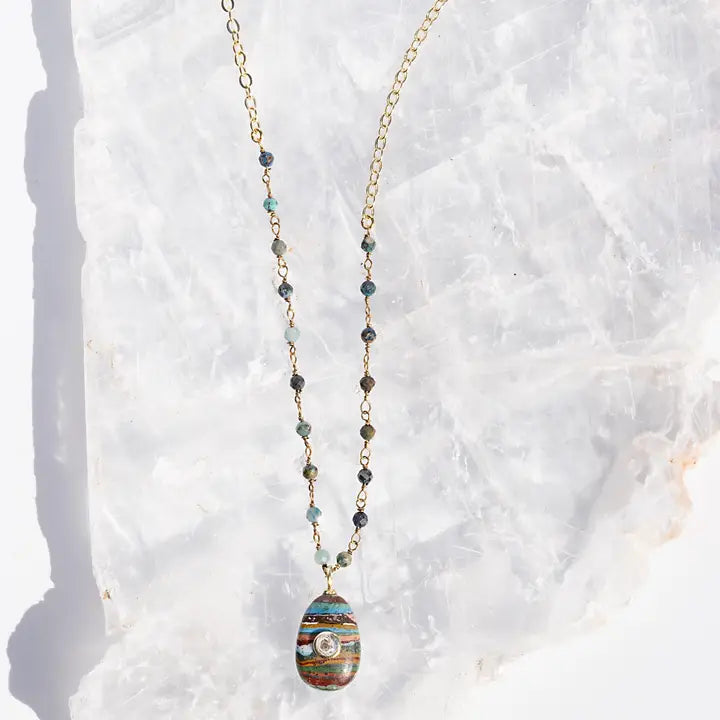 Tiny Amulet Necklace- Rainbow