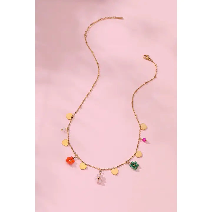 18K Stainless Steel Tarnish Free Seedbead Necklace |